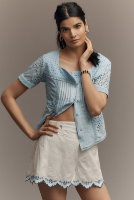 Conditions Apply Petite Lutana Short-Sleeve Blouse