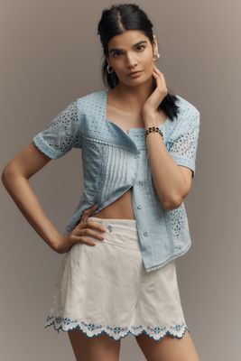 The Aly Puff-Sleeve Blouse by Pilcro