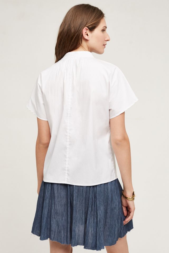 Tie-Neck Poplin Blouse #1