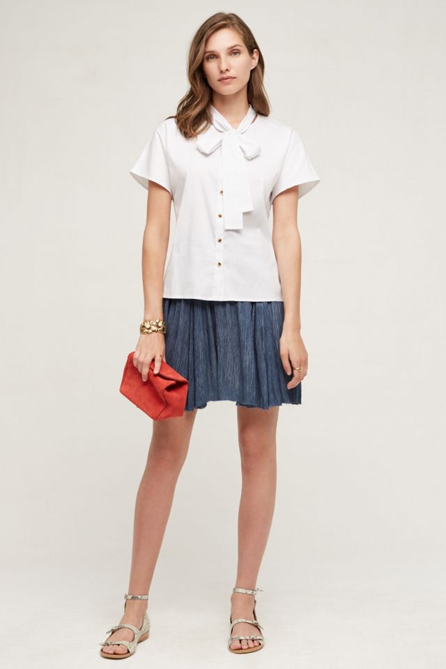 Tie-Neck Poplin Blouse #3