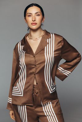 Glamorous Plus Satin Buttondown Shirt
