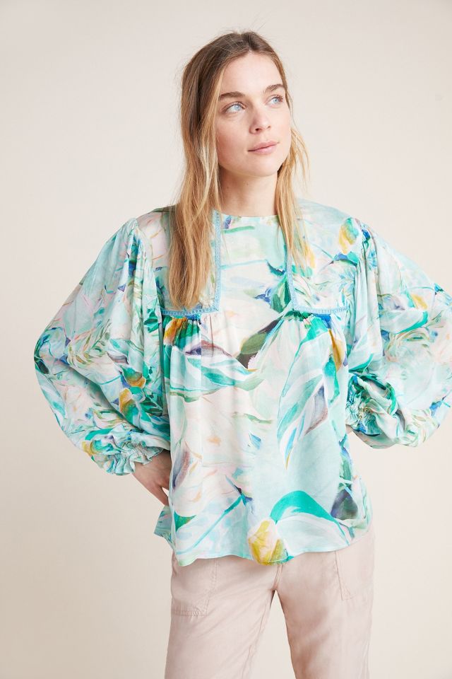 Watercolor Peasant Top | Anthropologie