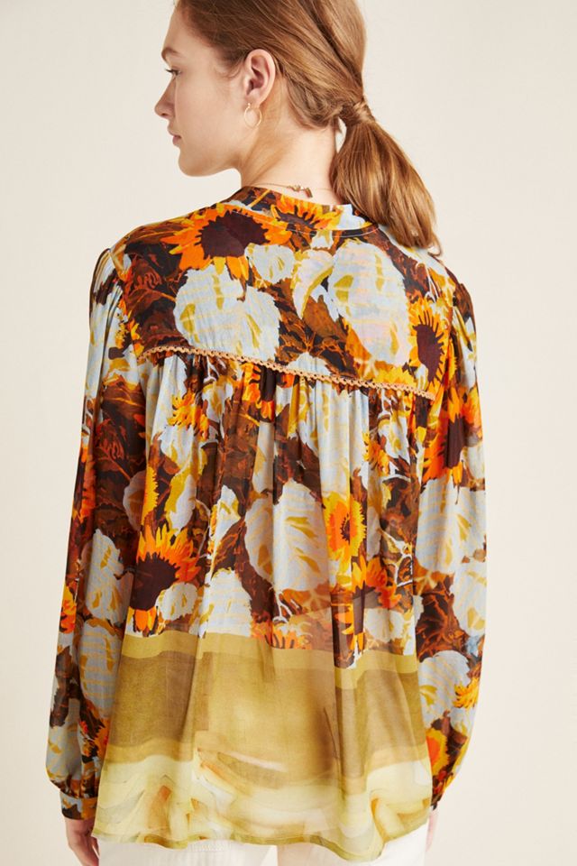 Cordelia Pleated Peasant Blouse #1