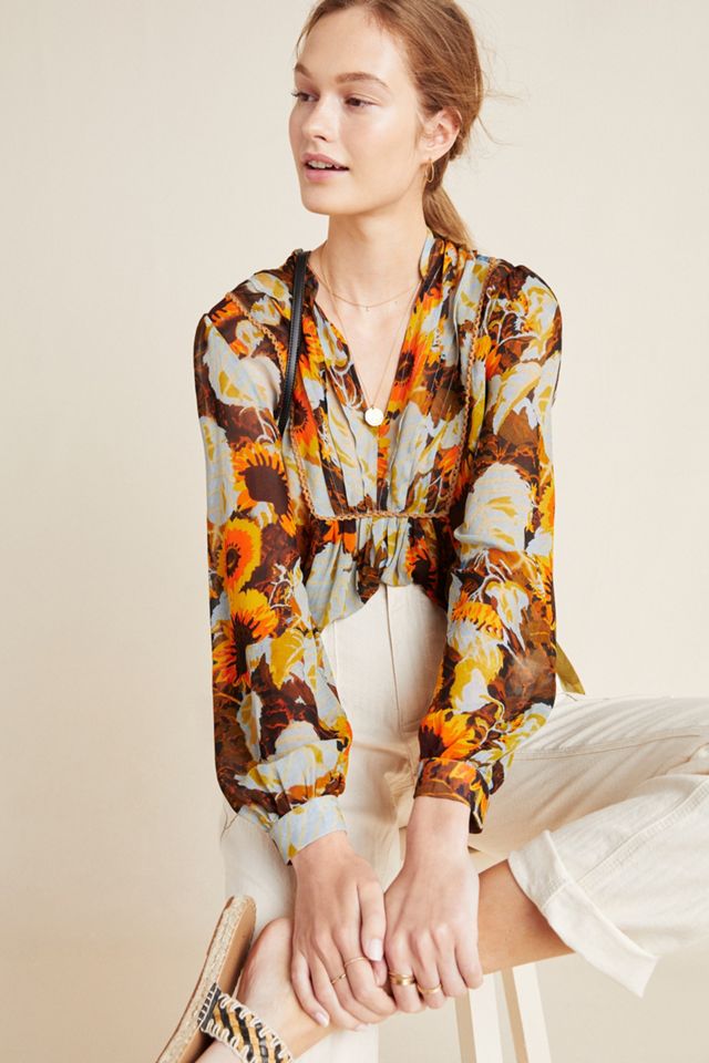 Cordelia Pleated Peasant Blouse #3