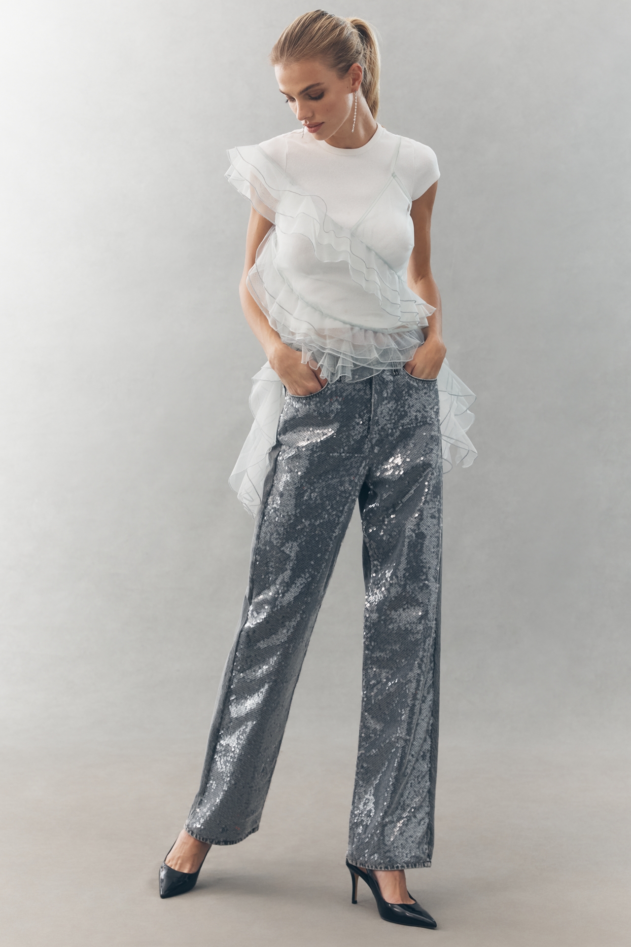 Bl-nk Sleeveless Ruffle Top