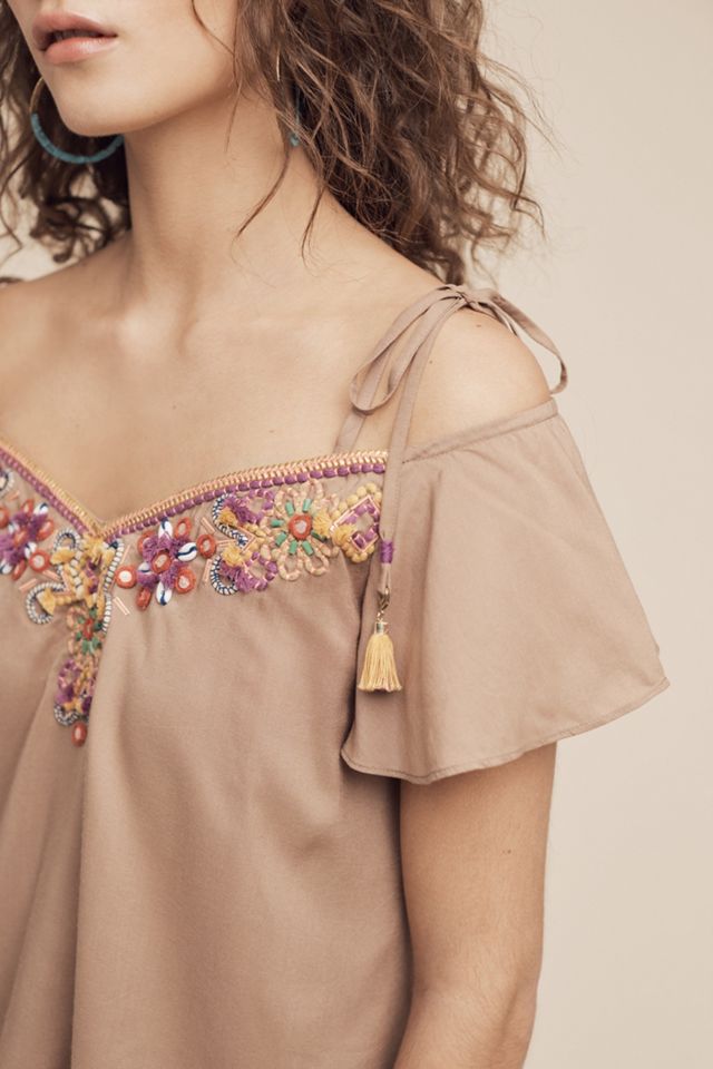 Needlepoint Open-Shoulder Top #1