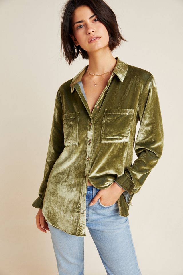 Maeve Karina Velvet Buttondown #1