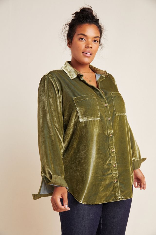 Maeve Karina Velvet Buttondown #7