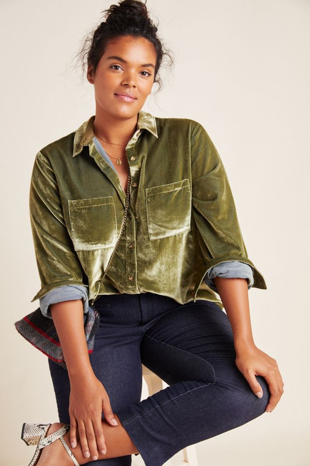 Maeve Karina Velvet Buttondown #4