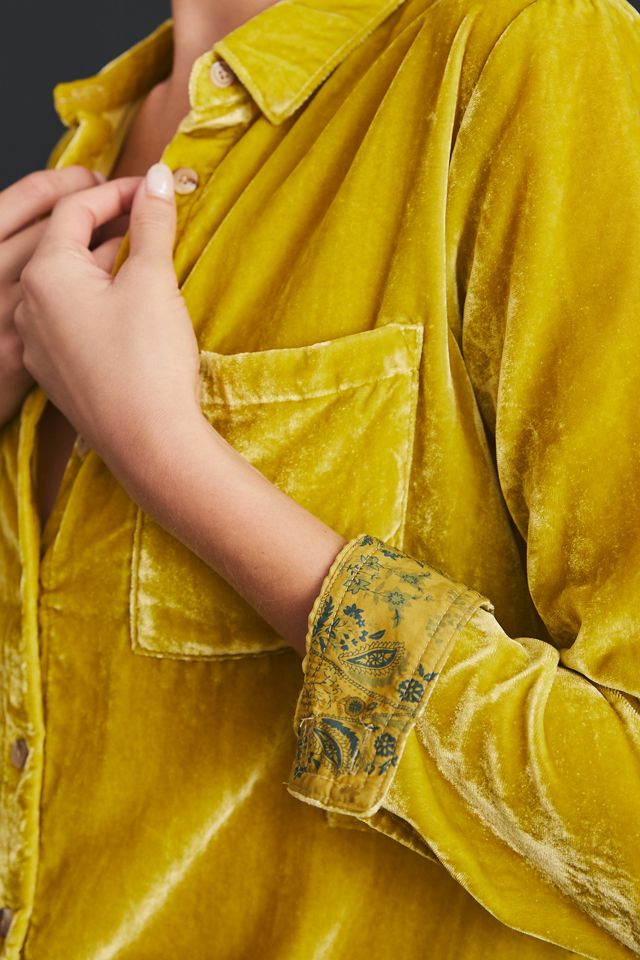 Pilcro Relaxed Velvet Buttondown #1
