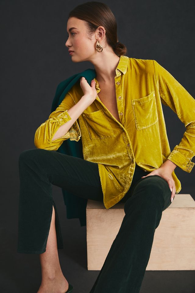 Pilcro Relaxed Velvet Buttondown