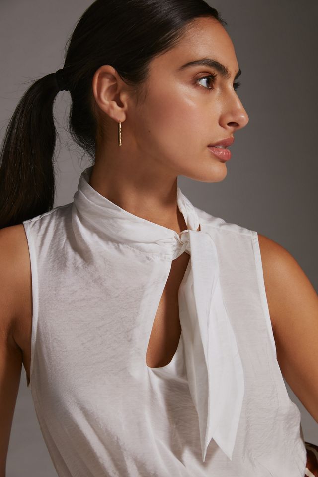 Maeve Sleeveless Tie-Neck Blouse #1