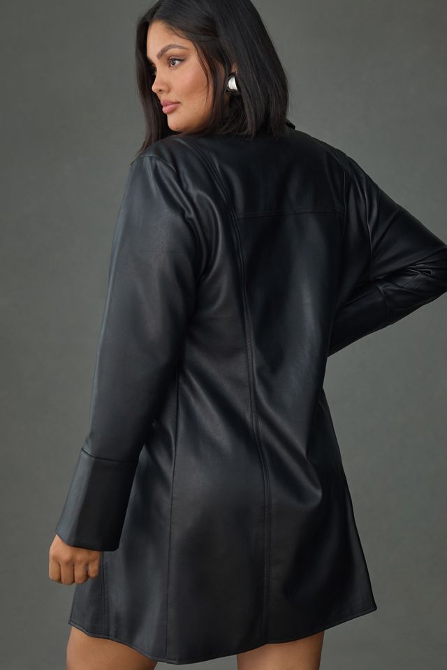 Pilcro Faux Leather Tie-Front Tunic Jacket #5