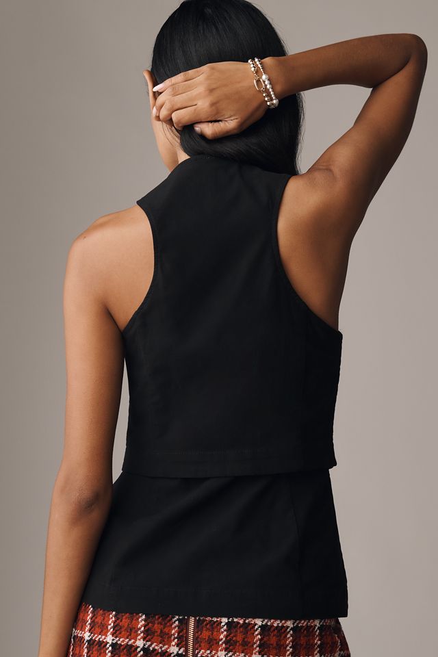 By Anthropologie Sleeveless Layered Plunge Top #3