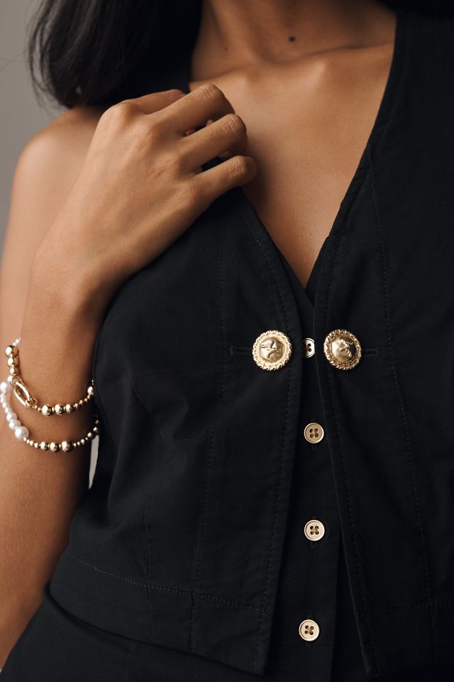 By Anthropologie Sleeveless Layered Plunge Top #4