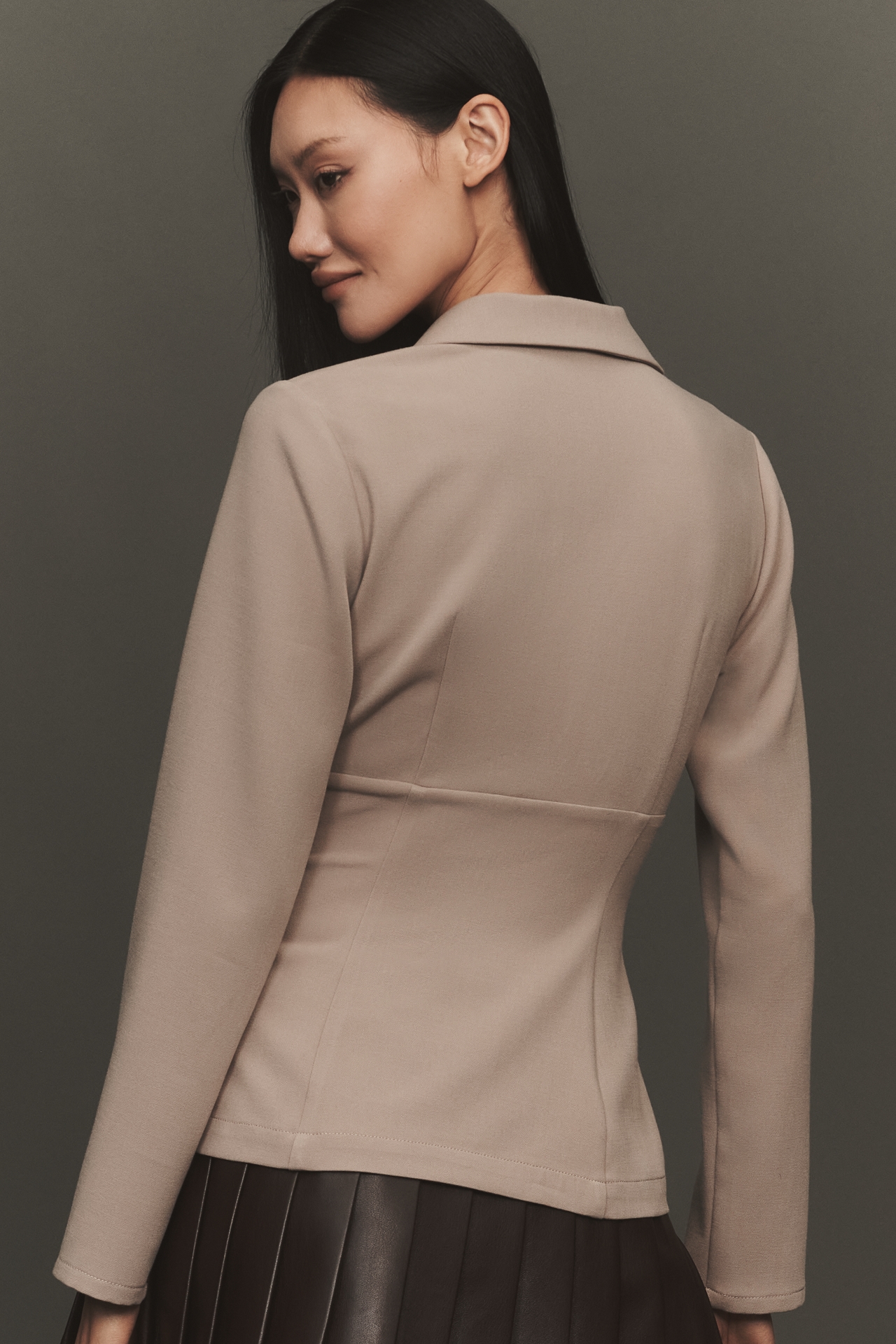 By Anthropologie Tailored Long-Sleeve Blazer Top