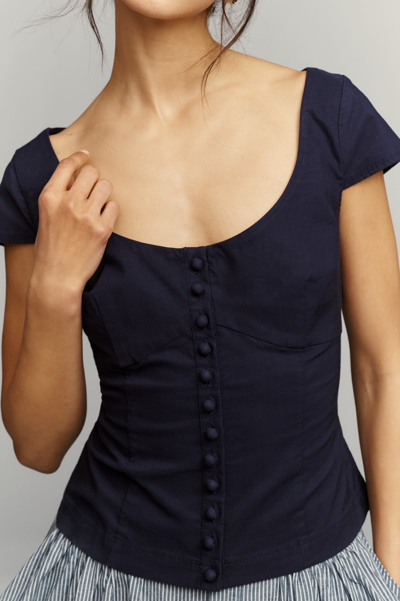 By Anthropologie Scoop-Neck Short-Sleeve Top