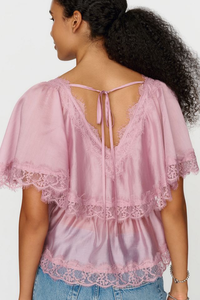 By Anthropologie Silken Lace Blouse #2