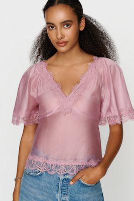 Camicetta in pizzo di seta By Anthropologie