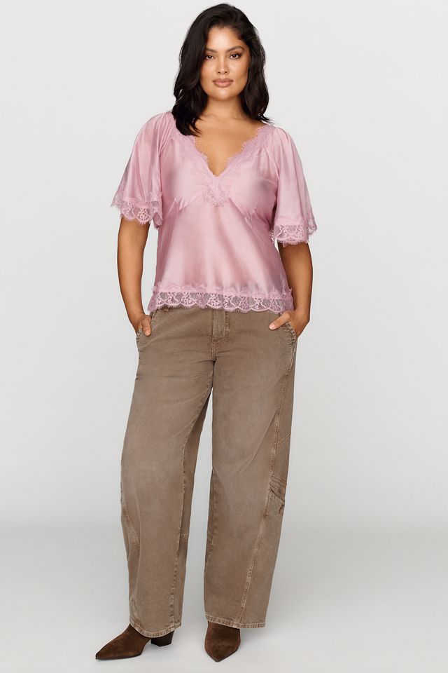 By Anthropologie Silken Lace Blouse #8