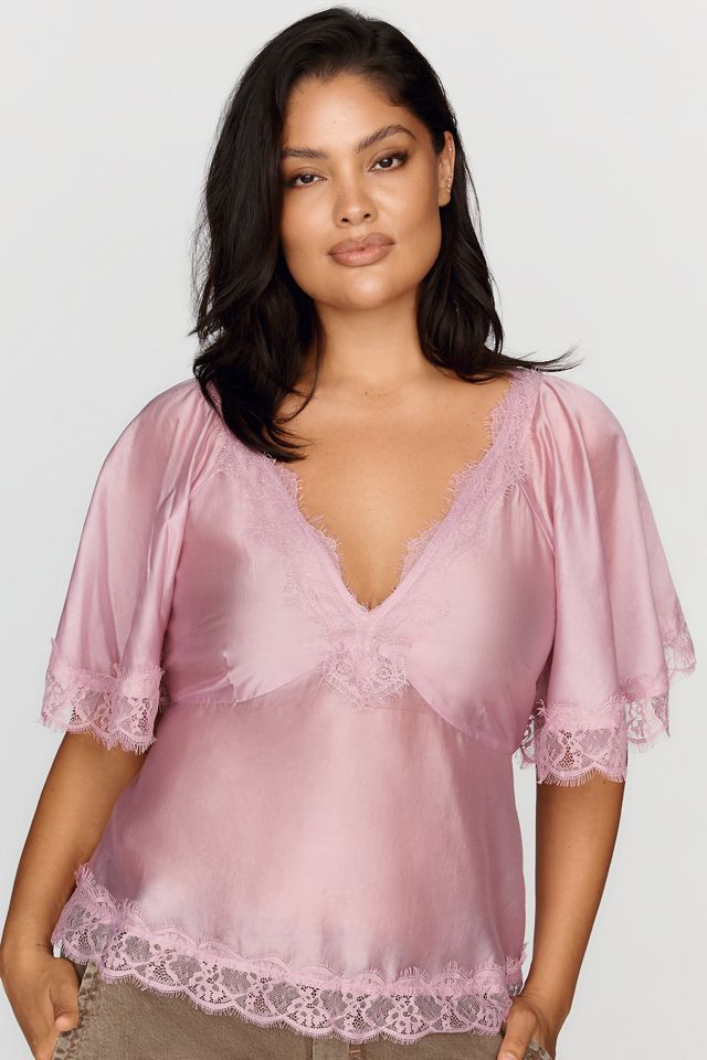 By Anthropologie Silken Lace Blouse #5