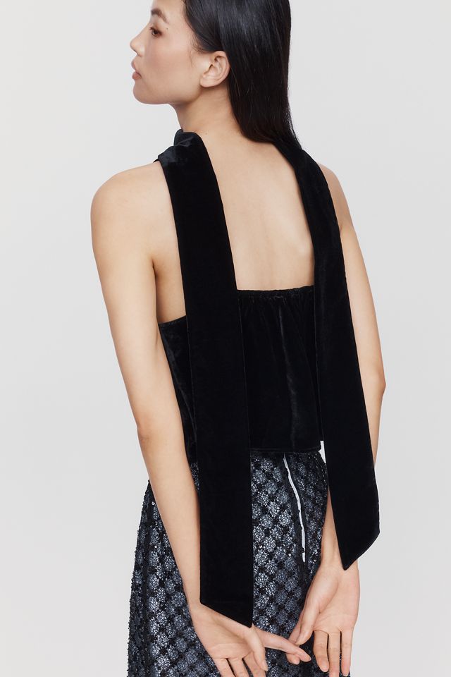 The Clara Scarf-Neck Velvet Cami Top by Maeve #1