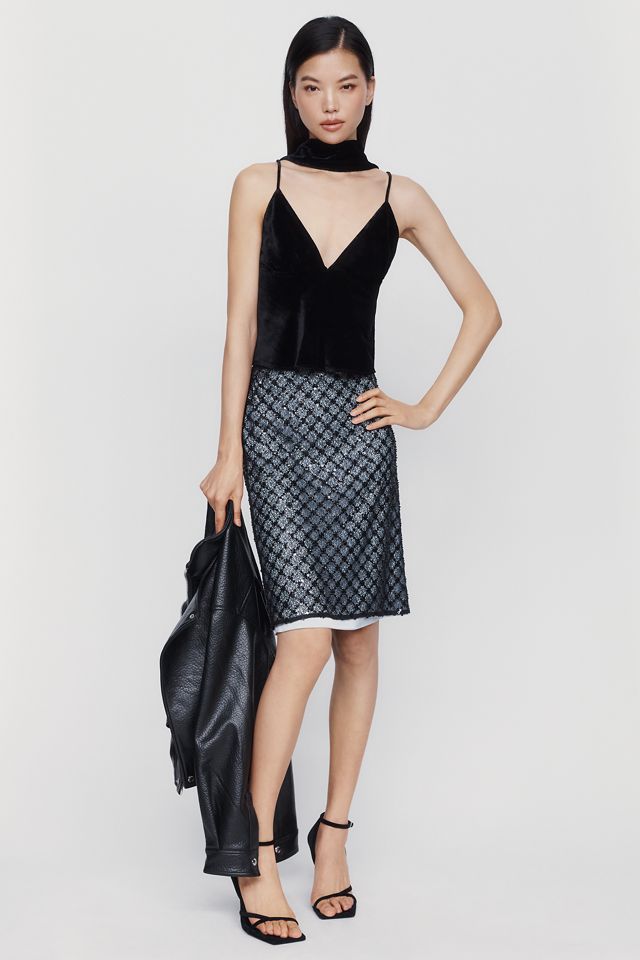 The Clara Scarf-Neck Velvet Cami Top by Maeve #2