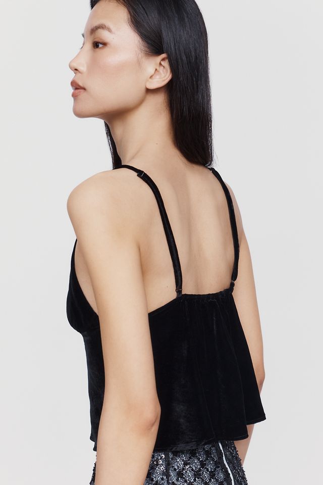 The Clara Scarf-Neck Velvet Cami Top by Maeve #4