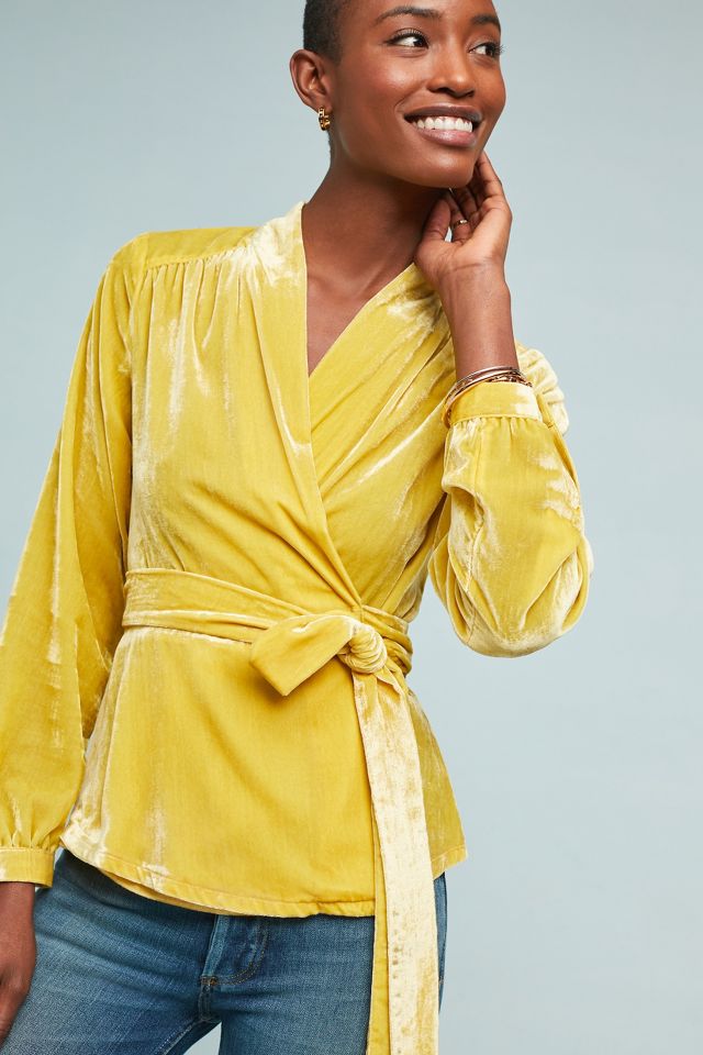 Vivienne Velvet Wrap Top | Anthropologie