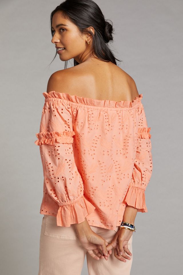 Jane Eyelet Lace Off-The-Shoulder Blouse #2