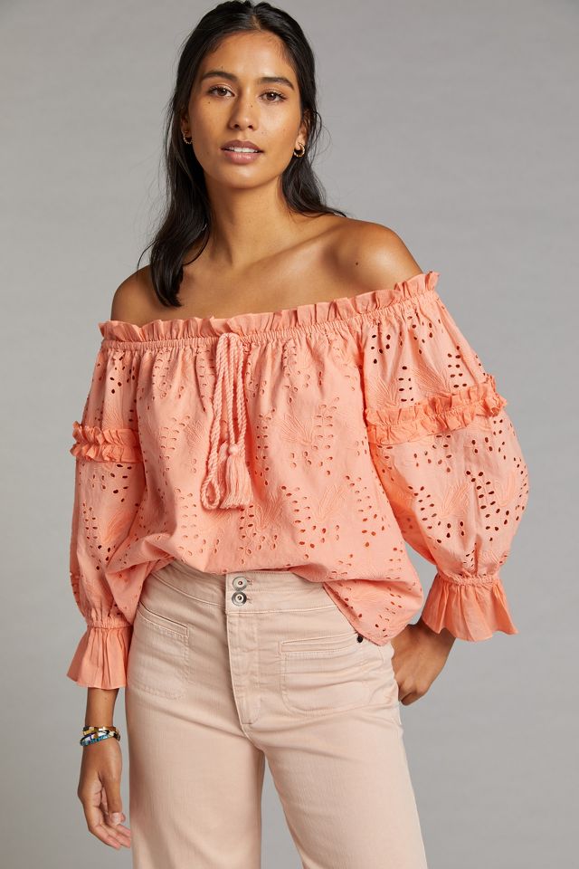 Off-the-Shoulder Blouse - Eyelet