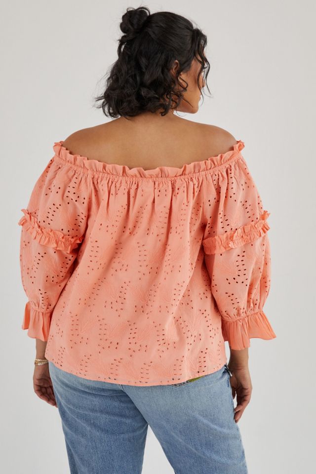 Jane Eyelet Lace Off-The-Shoulder Blouse #4