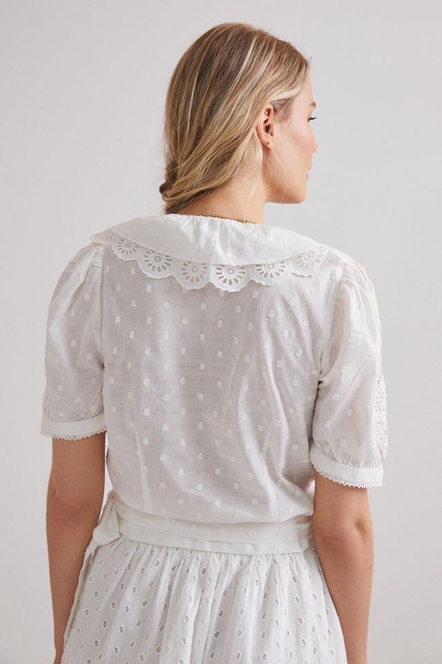 Lacy Ruffled Wrap Blouse #1
