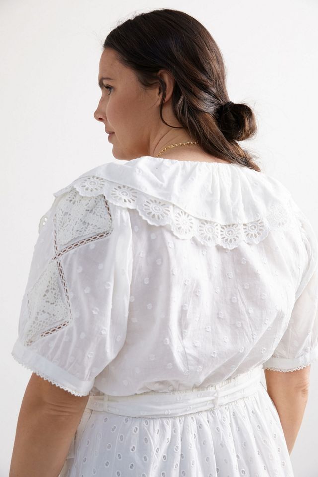 Lacy Ruffled Wrap Blouse #7