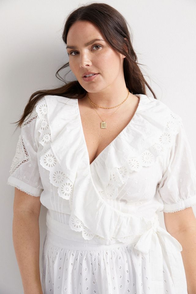 Lacy Ruffled Wrap Blouse #8