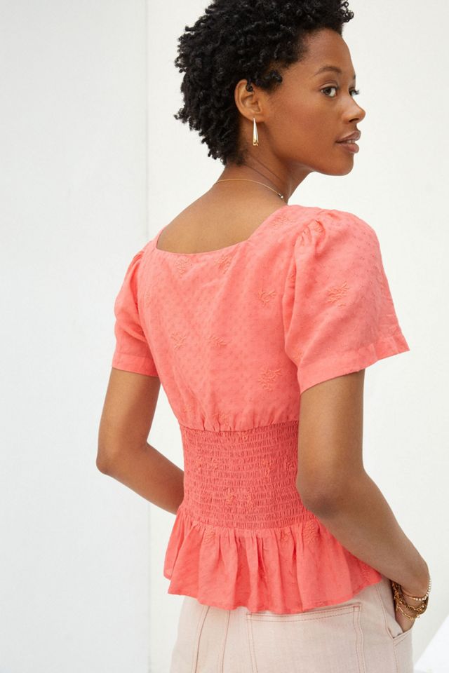 Gathered Puff-Sleeve Blouse #3