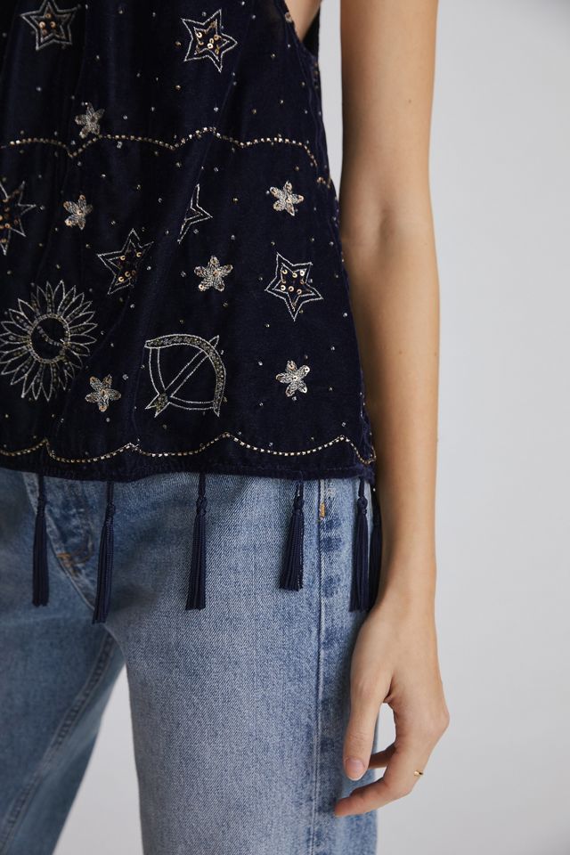 Let Me Be Beaded Velvet Tank #1