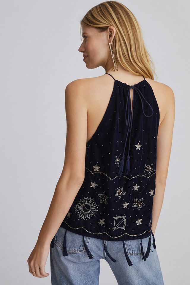 Let Me Be Beaded Velvet Tank #3