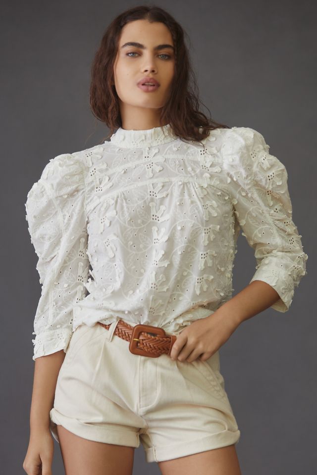 Forever That Girl Textured Puff-Sleeve Blouse | Anthropologie