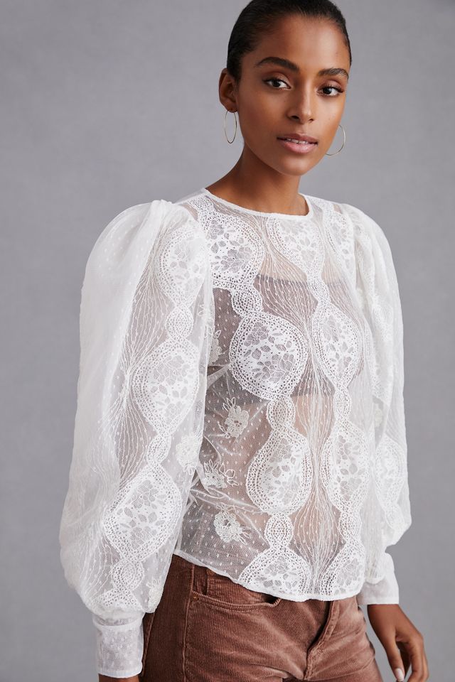 Forever That Girl Sheer Lace Blouse #3