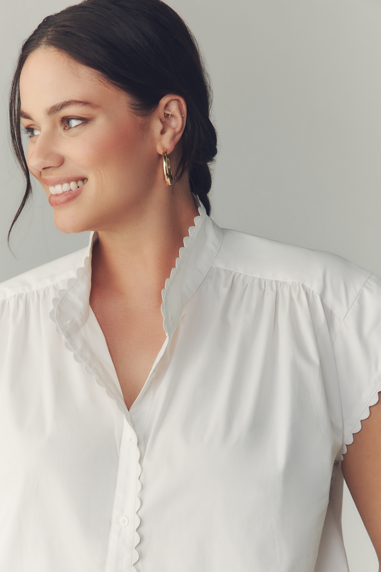 English Factory Short-Sleeve Ruffled Top