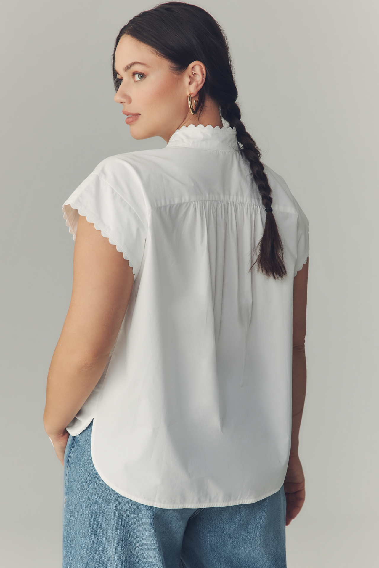 English Factory Short-Sleeve Ruffled Top