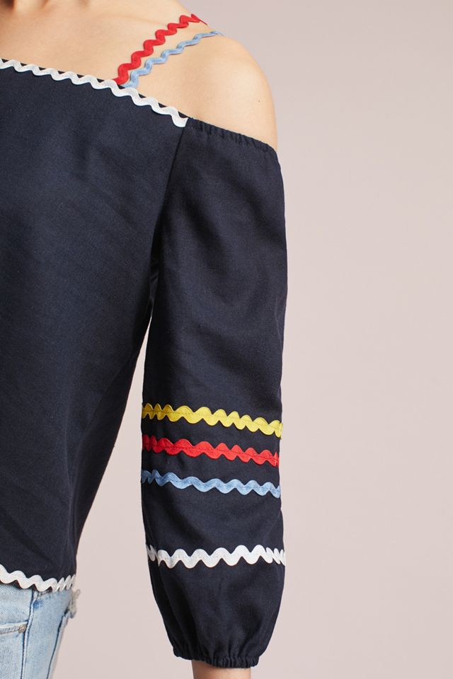 Zig Zag Open-Shoulder Top #1