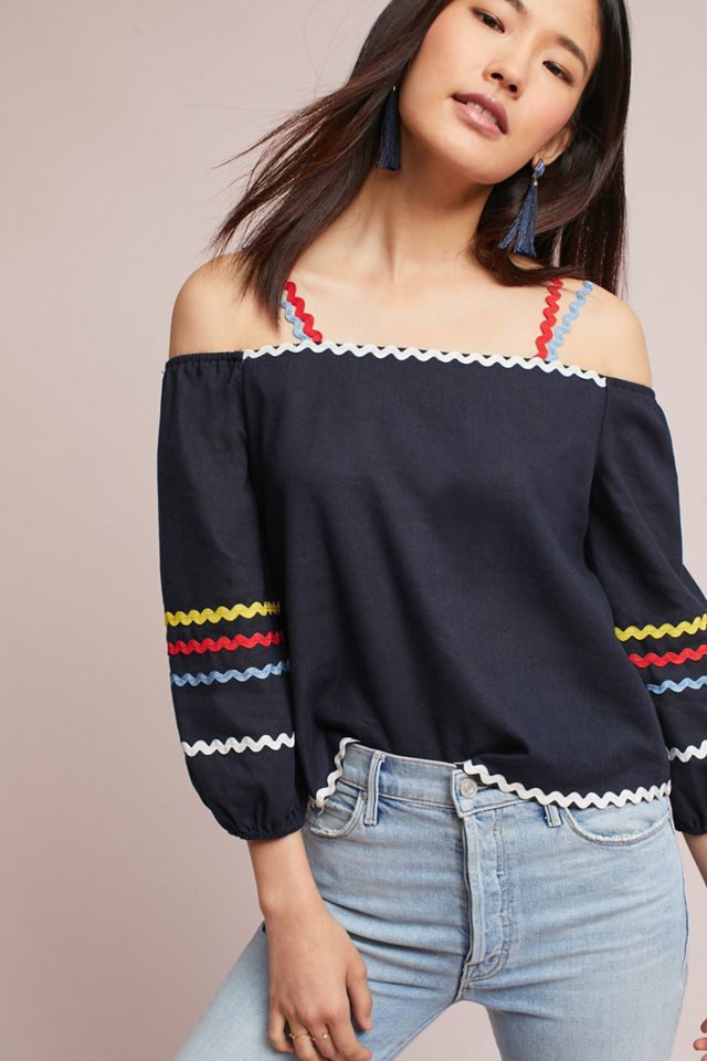 Zig Zag Open-Shoulder Top #2