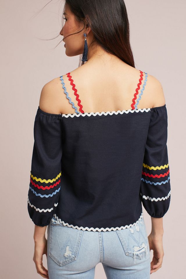 Zig Zag Open-Shoulder Top #3