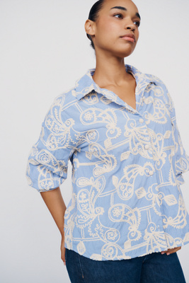 English Factory 100% Cotton Embroidered Buttondown Shirt by Anthropologie