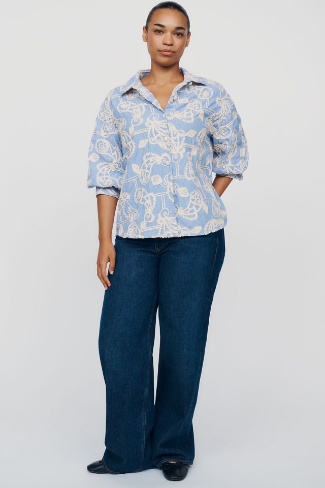 English Factory 100% Cotton Embroidered Buttondown Shirt #2