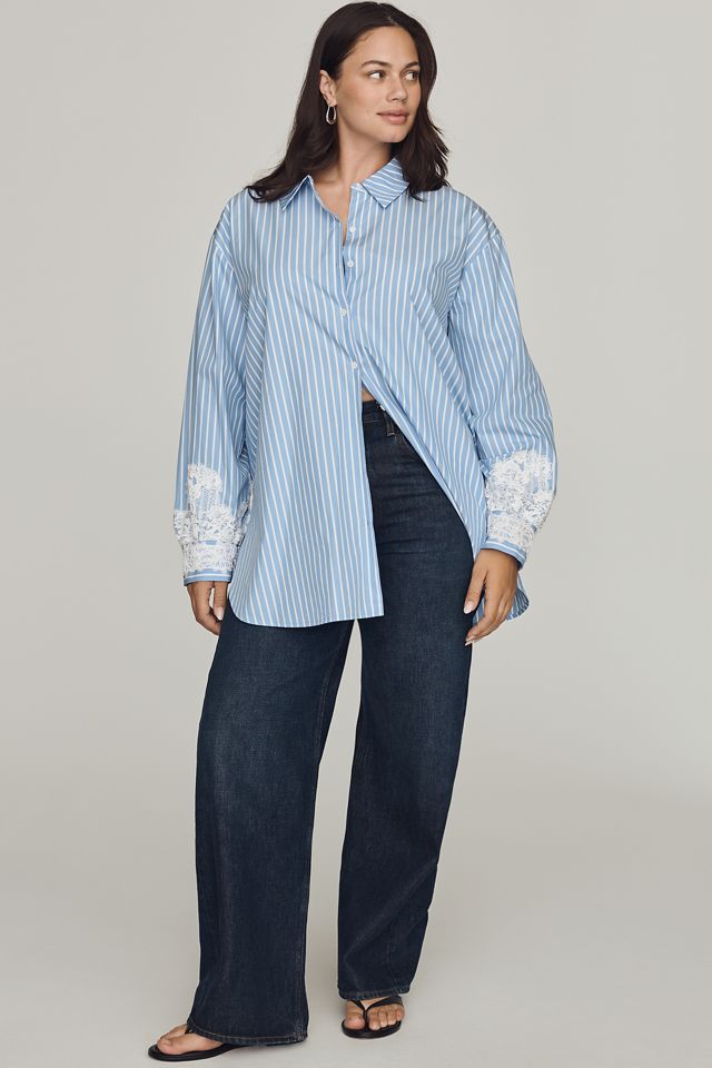English Factory Lace-Sleeve Buttondown Shirt #1