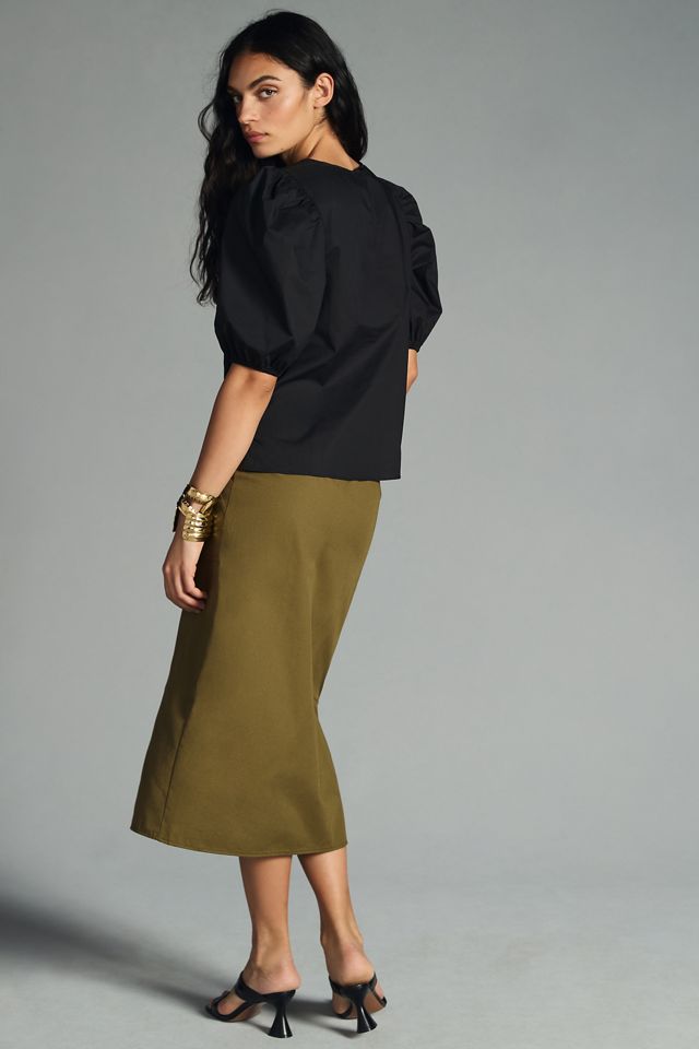 English Factory Poplin Puff-Sleeve Blouse #1