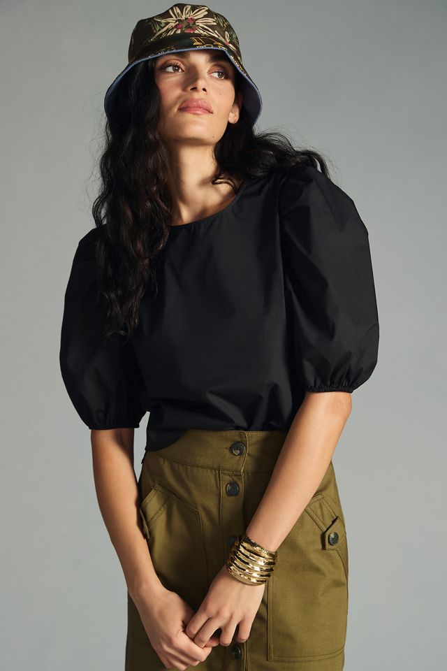 English Factory Poplin Puff-Sleeve Blouse #2